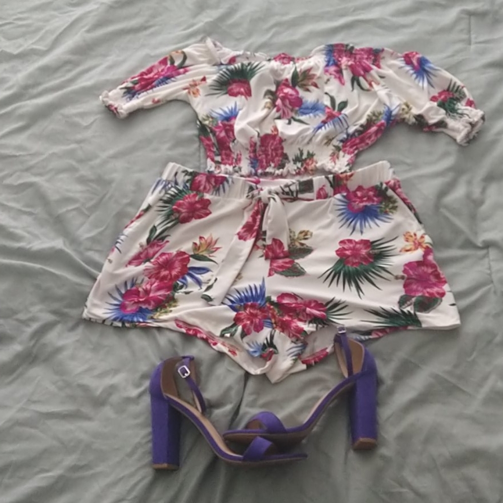 Two-piece Floral Short Set